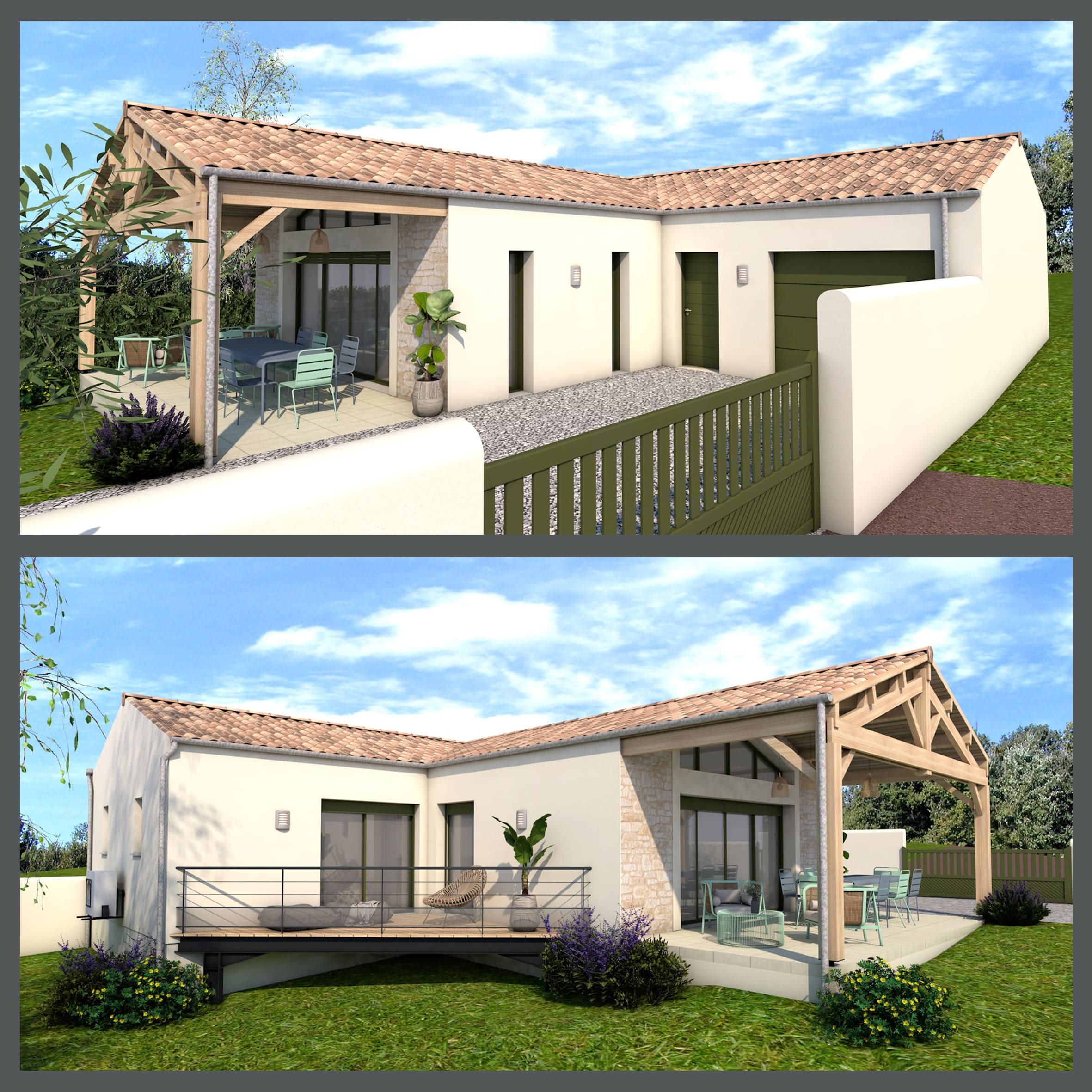 Maison 2 Chambres 88 m² avec garage et Terrasse couverte